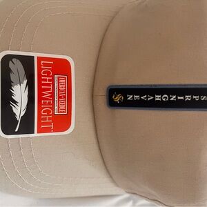 American Needle Beige Cap with Red Tag